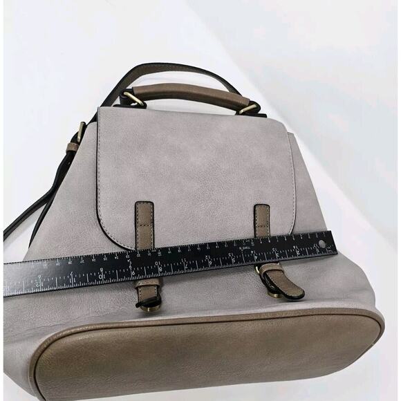 Jen & Co Brooks Backpack Gray Convertible Purse Bag Vegan Leather - Picture 9 of 10